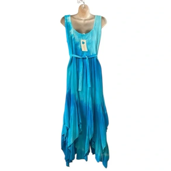 NEW Advance Apparels XL Corset Bodice Layered Skirt Midi Maxi Dress Ombre Rayon - Picture 3 of 6